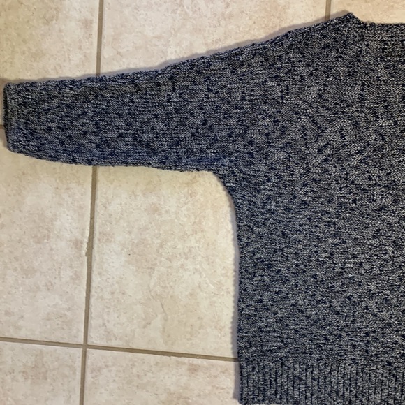 Chicos Boxy Cotton with Gold metallic Thead Loose Weave sweater 3/4 sleeve - Picture 3 of 8